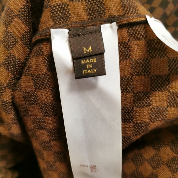 LOUIS VUITTON DAMIER BROWN V-NECK SWEATER - Men's - Picture 4 of 4